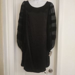 ABS by Allen Schwartz Sheer Balloon Sleeve Dress